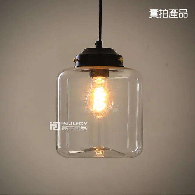Antique Glass Pendant Light rh loft edison candy jar glass pendant light clear antique brass droplight restaurant balcony gallery corridor