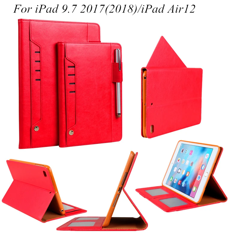 Чехол для планшета iPad 9 7 дюйма чехол 6 го поколения 2018 2017 со слотом ручки Air 1 2 кожи +