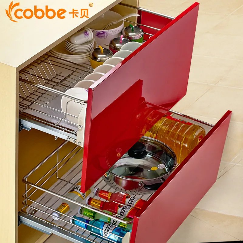 

2018 Direct Selling Padlock Electronic Door Lock Pull Basket Of Stainless Steel With Kitchen Cabinets Double Bowl Food Grade