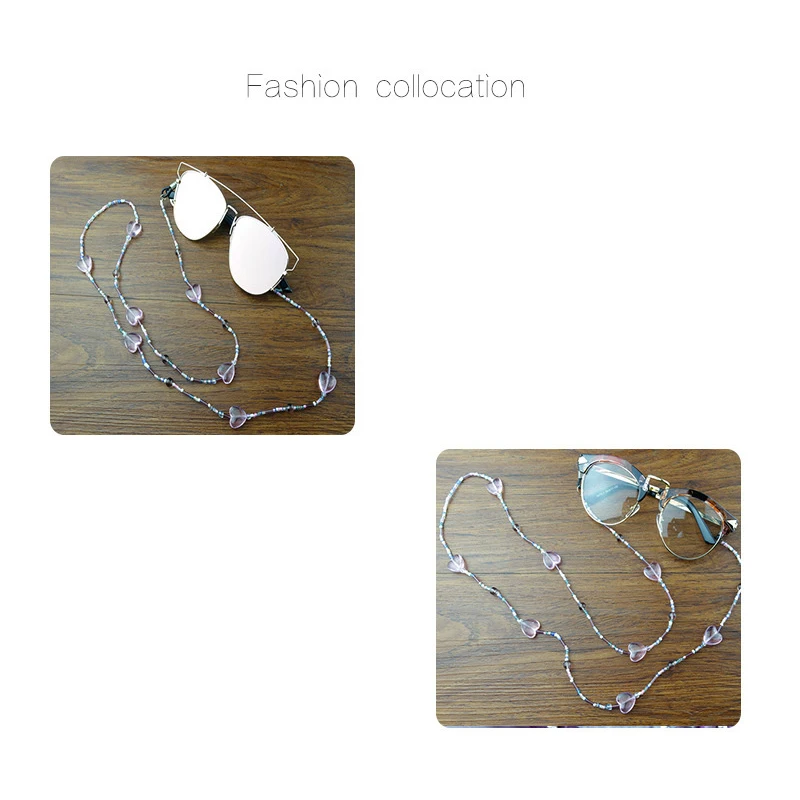 1Pc Colours Clear Beaded Eyewear Cord Reading Glass Neck Strap Eyeglass