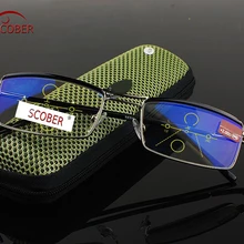 = SCOBER = прогрессивные Мультифокальные очки для чтения, дизайнерские, двойной мост, duke, коммерческий человек, см. Ближний и Дальний Топ 0, добавить+ 1 К+ 4