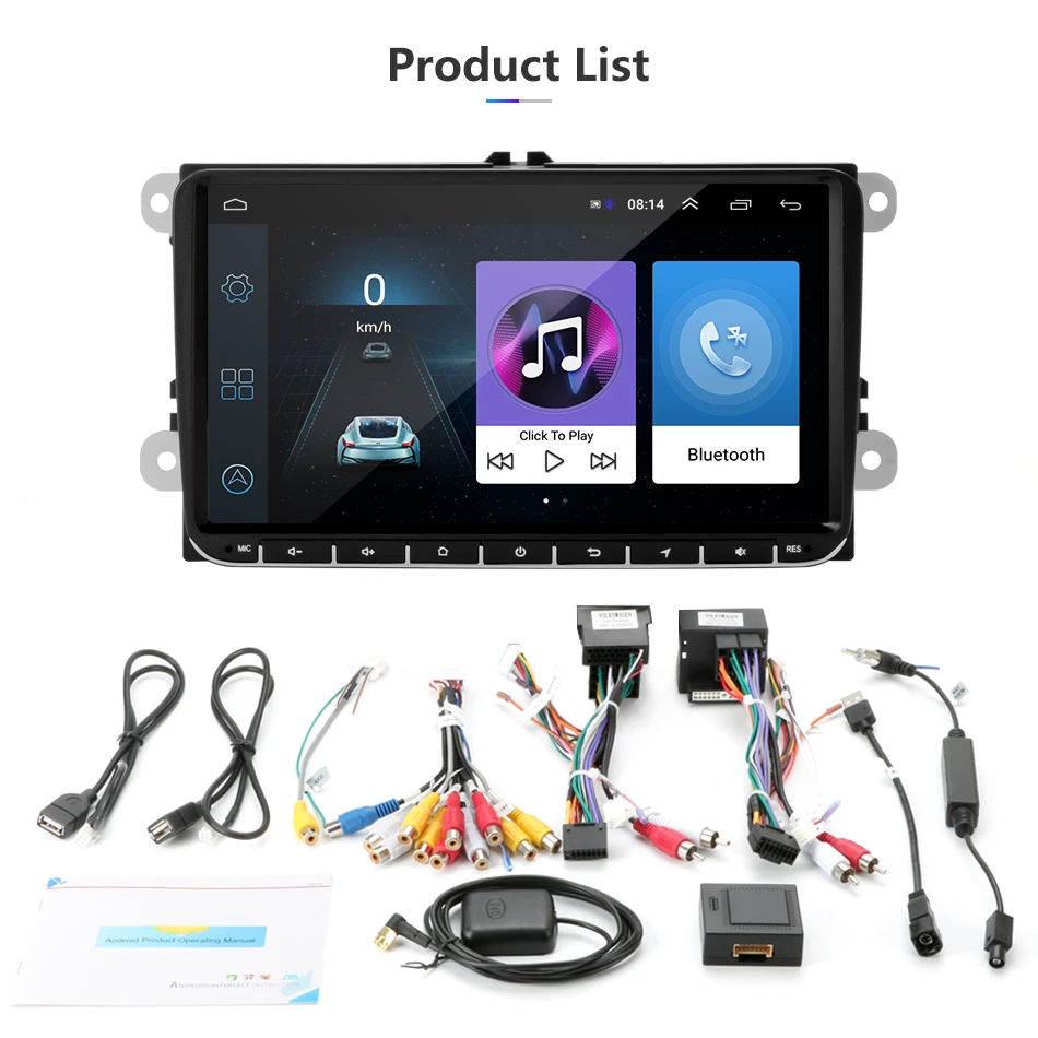 Discount Jansite 9" Car Radio Android 8.1 GPS Navigation for VW Volkswagen SKODA GOLF 5 6 POLO PASSAT B5 B6 JETTA TIGUAN player BT RDS 15