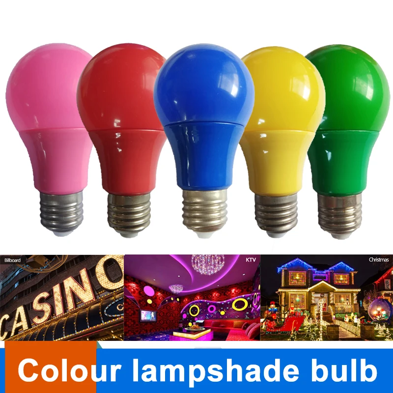 Colorful Globe Light Bulb E27 Led Bar Light 5W 7W 9W Red Blue Green Yellow Pink LED Lamp For Bar KTV Party Lighting