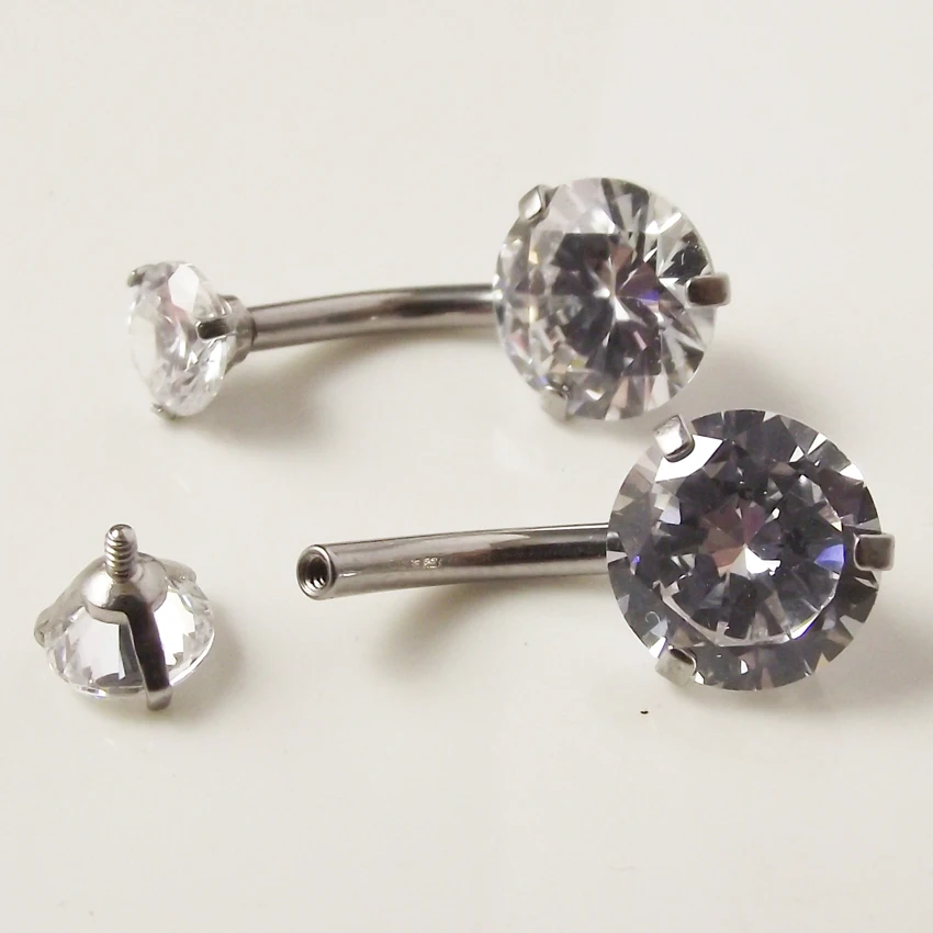 Internally Threaded Surgical Stainless Steel Navel Rings Doube Internally Threaded Surgical Stainless