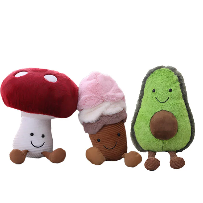 

Nooer Avocado Plush Toy for Girl Boy Mushroom Stuffed Dolls Cartoon Avocado Plush Ice Cream Plush Gift Cushion Cute Soft Doll