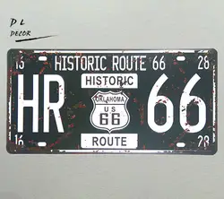 DL-HR-66 Исторический маршрут 66 Винтаж металлический знак дома, в гараже мастерской паб Studio Утюг живопись