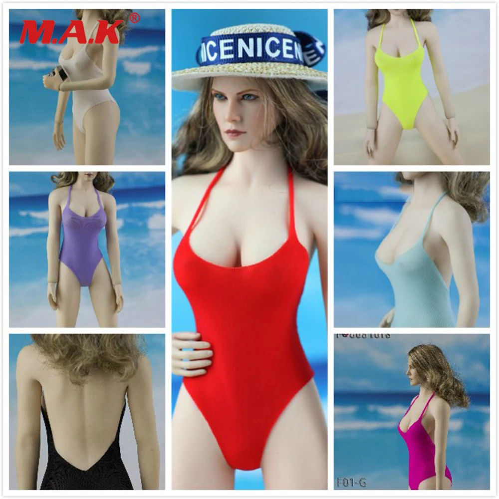 

1/6 Scale Sexy Figure Clothes Set Swimsuit & Beach Hat Accessory or 12'' PH Big Breast Action Figure
