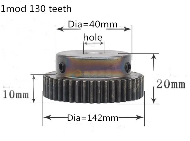 

1M 130T 1 mod gear pinion 130 teeth spur gear precision bore 10mm cnc pinion motor accessory drive robot race transmission RC