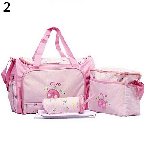 4Pcs Cartoon Big Capacity Baby Functional Changing Nappy Bottle Diaper Bags (2)