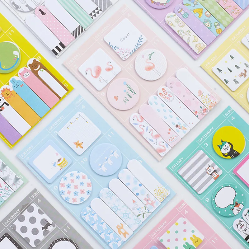 

24pcs Cute animal sticky notes Memo pad Cat Flamingo Weekly plan post sticker note Stationery Office School supplies 01929