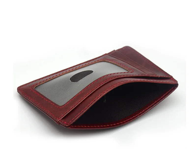 Мини яловая сумка для карт анти-магнитный RFID кожаный держатель для карт тонкий кошелек мужской кошелек для монет женский документ