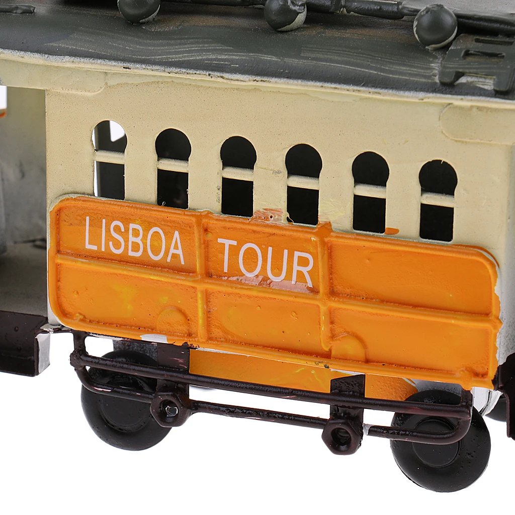 Vintage Scale Tram Model Diecast Vehicle Toy Streetcar Decoration Kids Gift