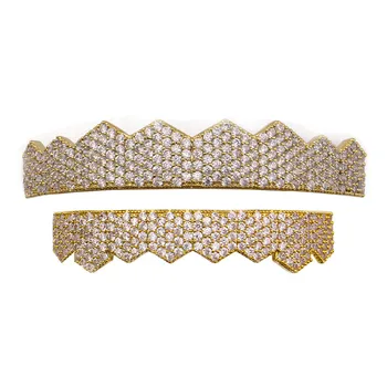 

Hip Hop Gold Teeth Grill Top&Bottom Teeth Grills Dental Vampire Teeth Caps Mouth Halloween Party Body Jewelry Orthodontic Braces