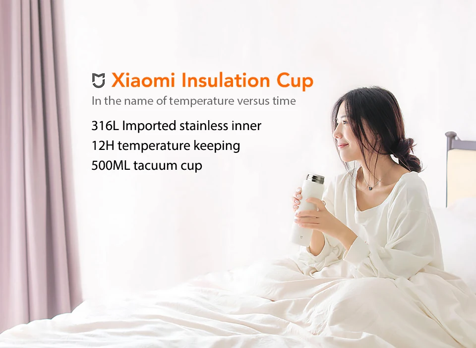 Xiaomi вакуумные чашки 12 часов горячая 316L нержавеющая сталь Изолированная кружка бутылка для напитков 500 мл 17 унций