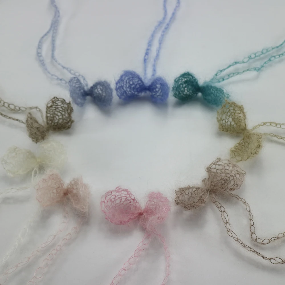 

(5pcs/lot) Handmade Baby Headwear Bowknot Newborn Headband Mix Color Mohair Headband Hair Accessories Newborn Photography Props