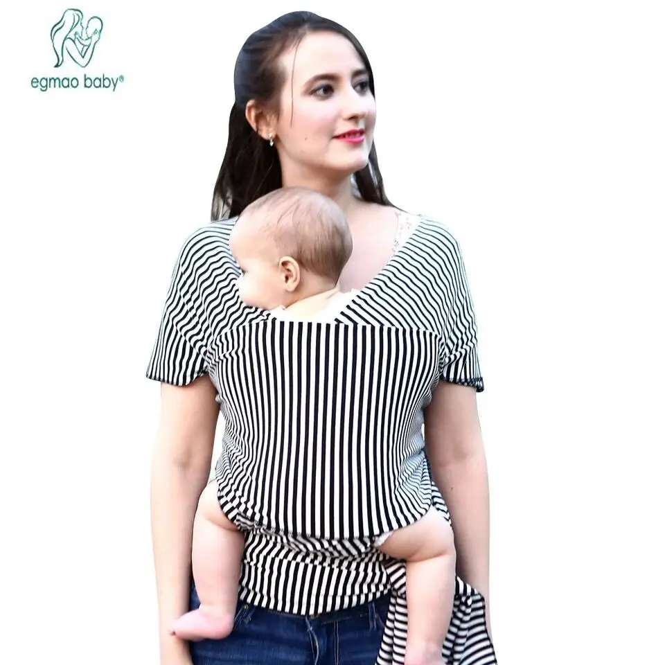 Baby Wrap Carrier Stripes Easy To Put On Swaddle Blanket For Close