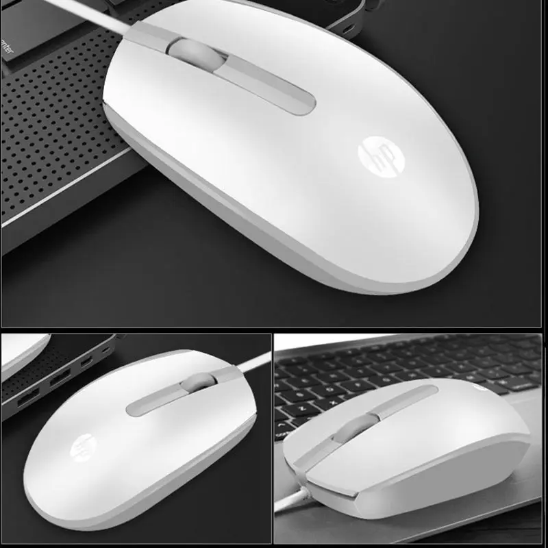 Оригинальная оптическая мышь для ноутбука hp портативный Настольный офисный USB проводной игровой черный и белый Mause