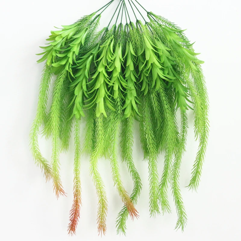 JAROWN Artificial Dragon Grass Green Plants Simulation Plastic Pine Needles Small Hanging Vine For Wedding Decoration Home Decor Flower (20)