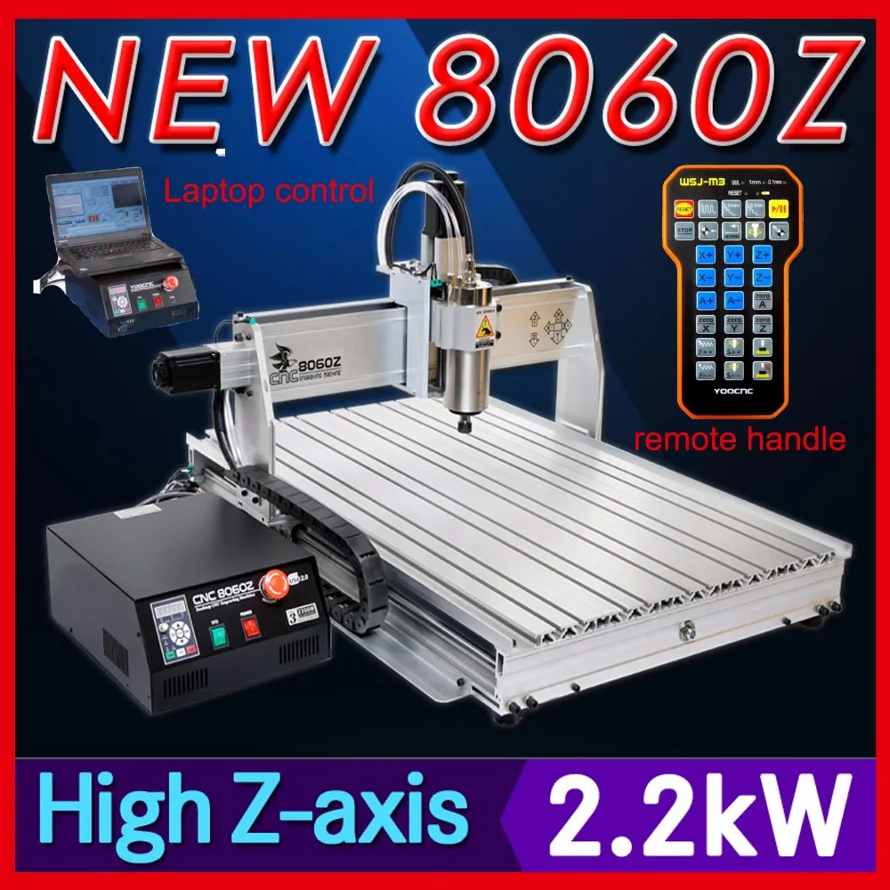 

USB port ! 8060 cnc router cnc engraver engraving caving and milling machine with 2200W spinle + mach3