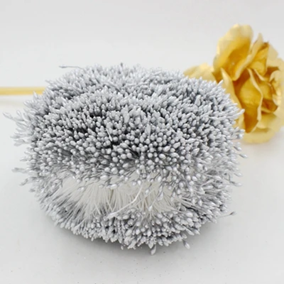 silver 900 шт/партия случайные смешанные Двойные головки DIY искусственный мини жемчужный цветок тычинки с пестиком 1 мм цветочные тычинки для украшения свадьбы DIY - Цвет: silver