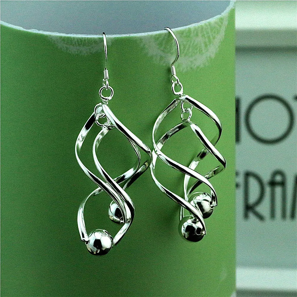 

925 Sterling Silver Women Earrings Personalized Charm Twisted Earrings Unique Design Jewelry