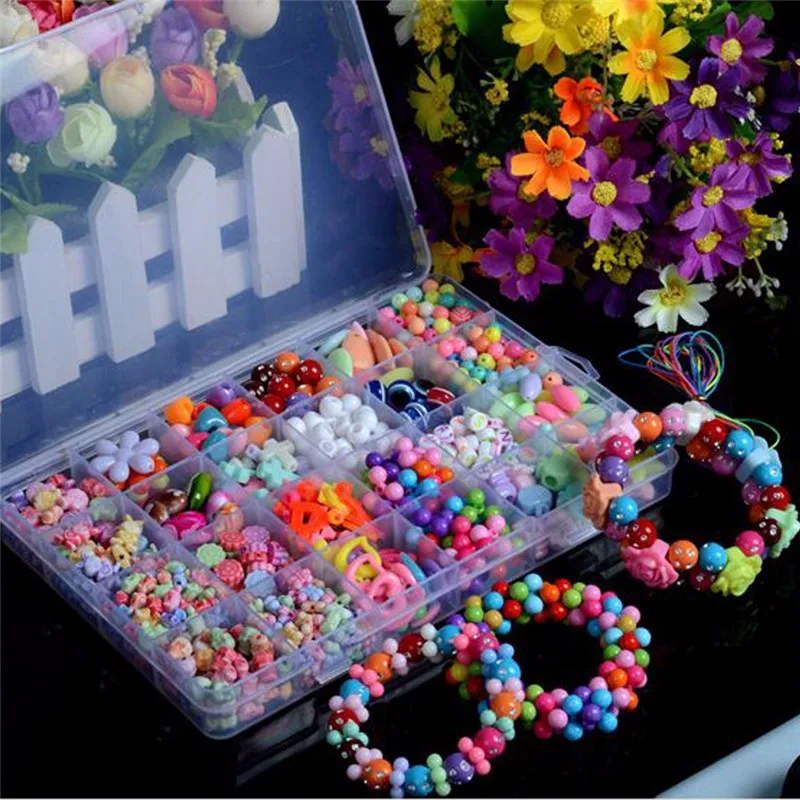 

Baby toy Kid Early learning Coloured beads pattern gift 300 PC fashion Children Houses Puzzle 3D DIY Puzzle Jigsaw