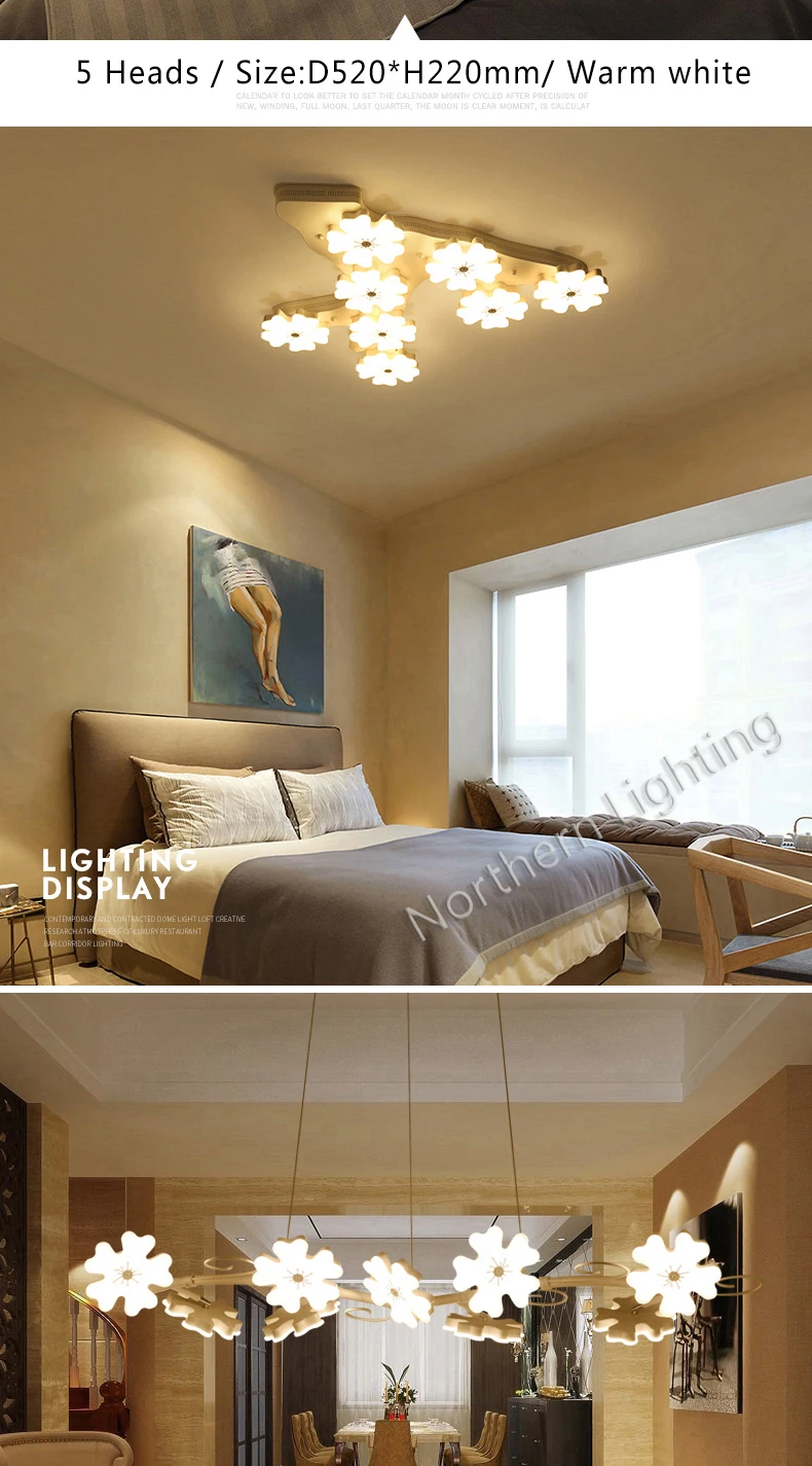 Сливы Творческий современные светодиодные светильники потолочные для гостиной Спальня Крытый потолочный светильник светильники plafonnier