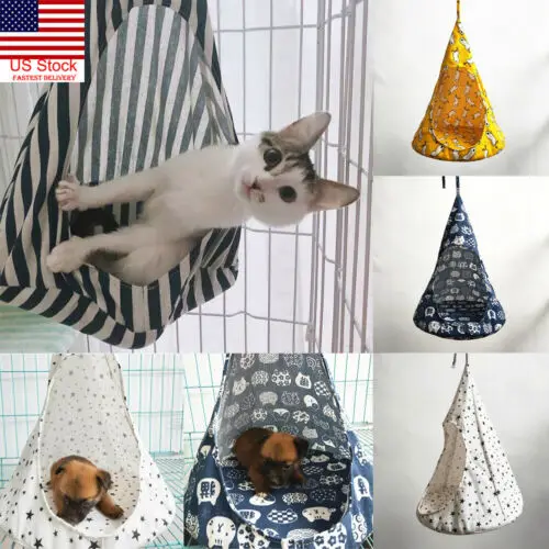 

2019 US New Hot Sale Comfortable Pet Cat Dog Conical Sleeping Bed Basket Hammock Bed Window Cage