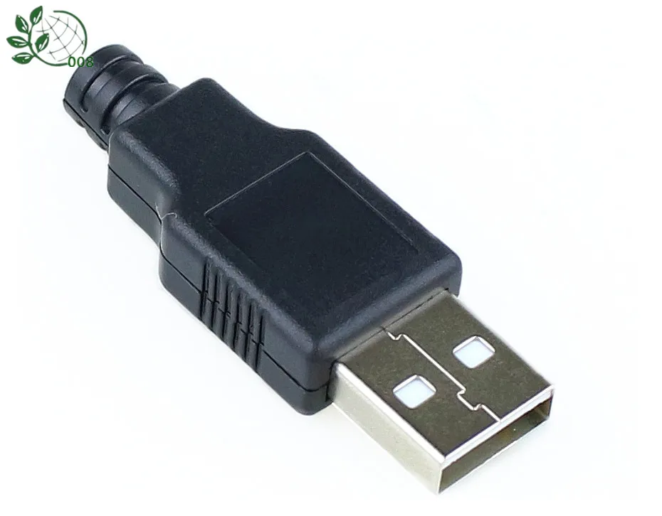 Новинка; 10 шт. Тип A входящий штекер USB 4 Pin разъем с черной Пластик крышка