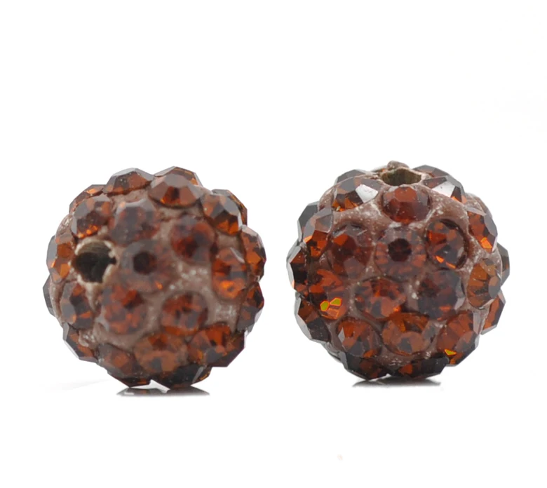 DoreenBeads Полимерная глина фианитами мяч Кофе Rhinestone около 10 мм (3/8 &quot) диаметр