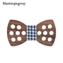 Mantieqingway полые горошек деревянная бабочка Тощий Bowknots воротник Gravatas галстуки бизнес деревянный галстук-бабочка галстук для мужчин