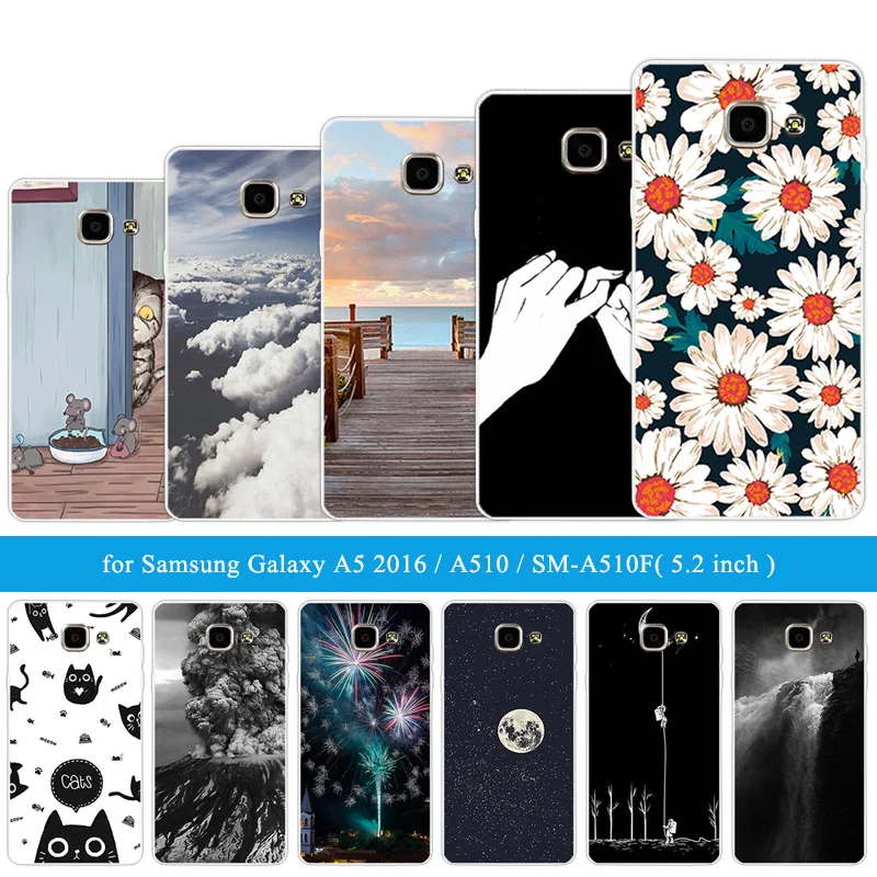 5 2-дюймовый чехол для Galaxy A5 2016/A510F Мягкий ТПУ силиконовый прозрачный Samsung A 2016 510F