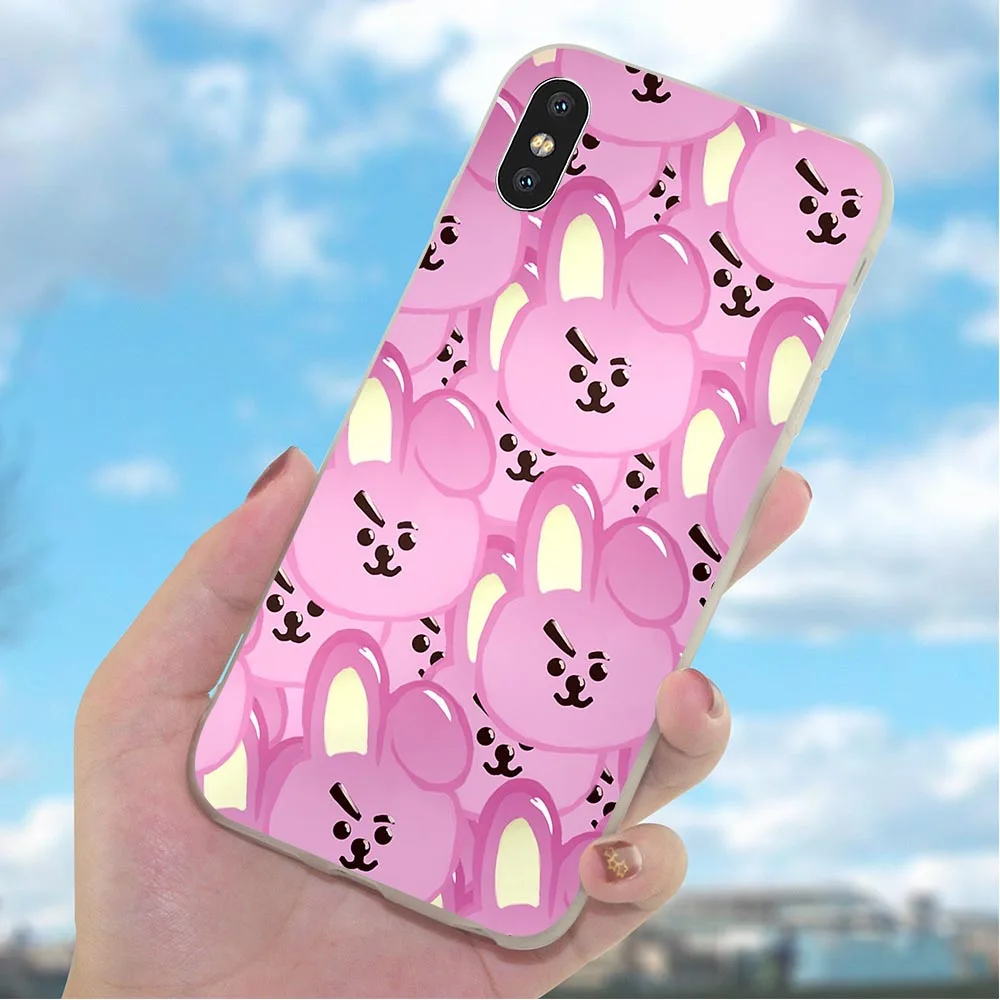 

BT21 Cartoon Phone Cover for iPhone 8 Plus Case 6 6S XR Xs Max X 7 5S 5 SE Soft