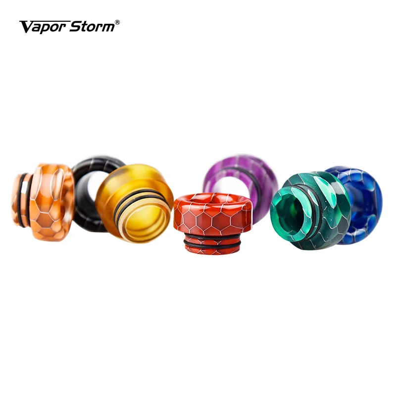 

10 Piece Vapor Storm Snake 810 Thread Drip Tips Wide Bore Resin Honeycomb Flat Mouthpiece Driptip 810 for RDA RBA RDTA