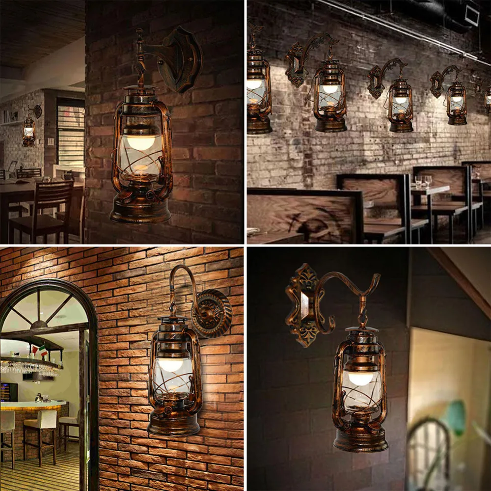 Kaigelin Wall Sconces Vintage Wall Lamp E27 LED Bulb Loft Retro Wall Luminaire Lamps Fixture Antique Glass Industrial Wall Light