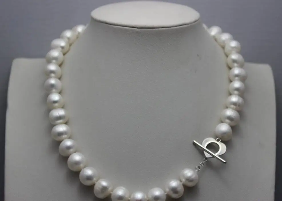 

FREE SHIPPING HOT sell new Style >>>>huge 17" AAA 12-11 MM SOUTH SEA NATURAL White PEARL NECKLACE
