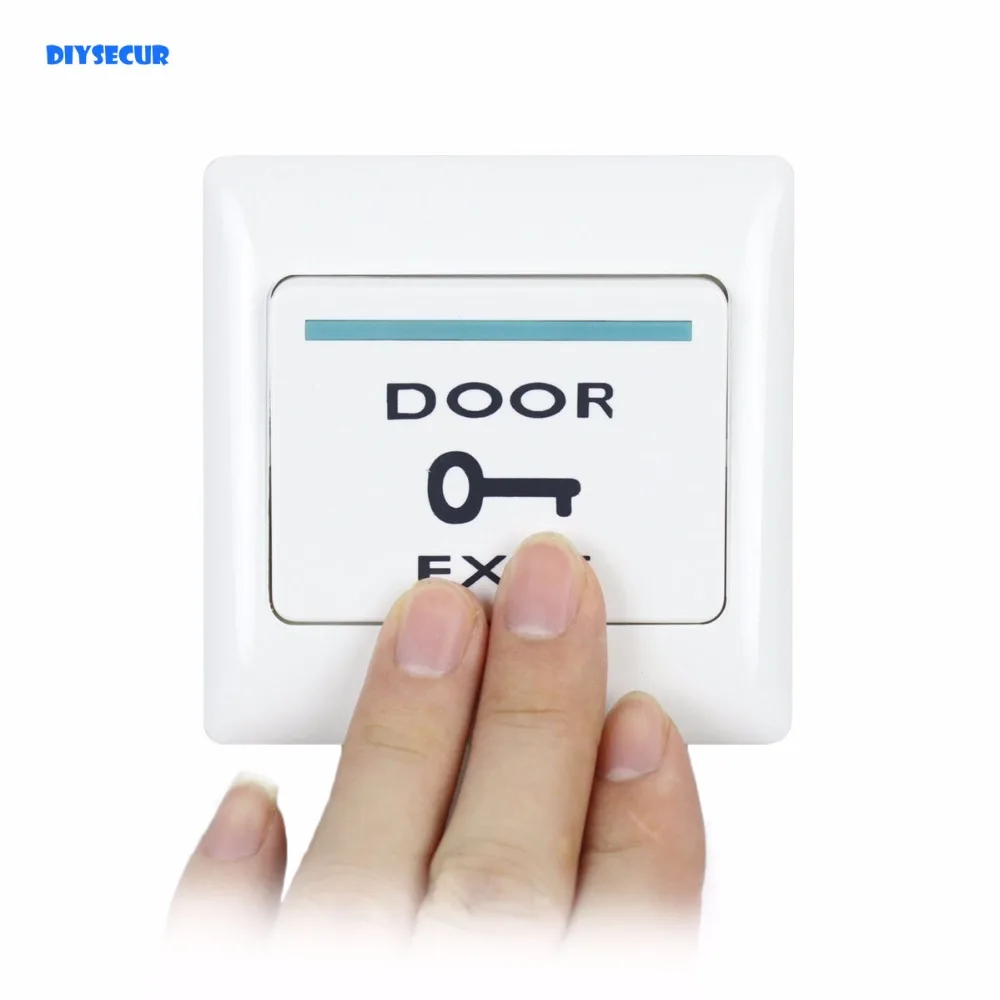 

DIYSECUR Hot Sales Push Door Release Exit Button Switch For Electric Access Control System White