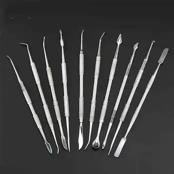 

Clay Tool Set 10 Double Heads Steel Clay Wax Carver Carving OOAK Doll Tools wz Canvas Bag Set