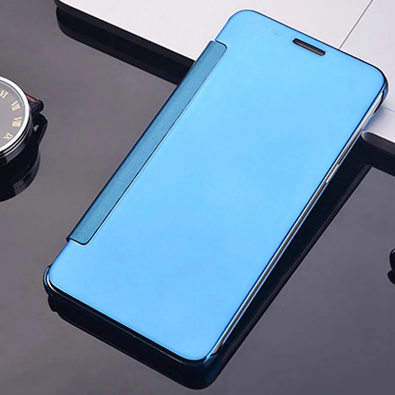 

Plating Mirror Cover For Huawei Ascend P8 Lite Flip Case For Huawei P9 Lite G9 Fundas Slim Clear View Window Phone Cases