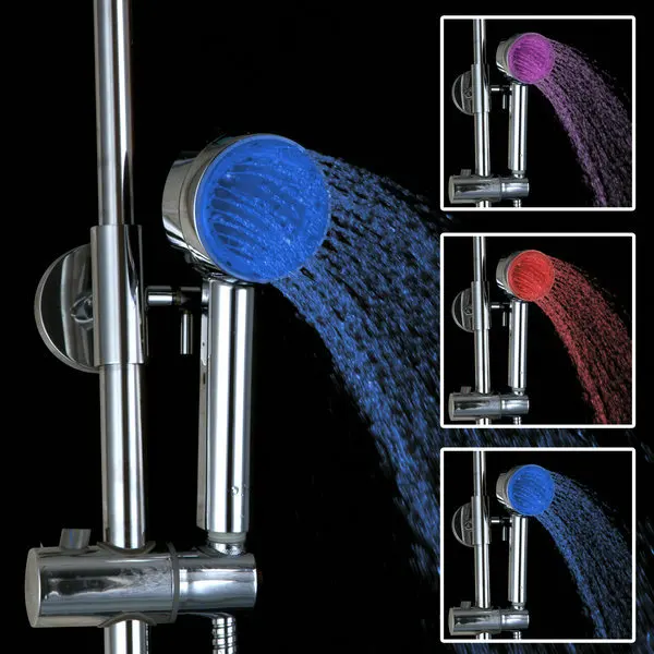 

Round LED Light Color Changing Top Spray Bathroom Handheld Shower Head D01