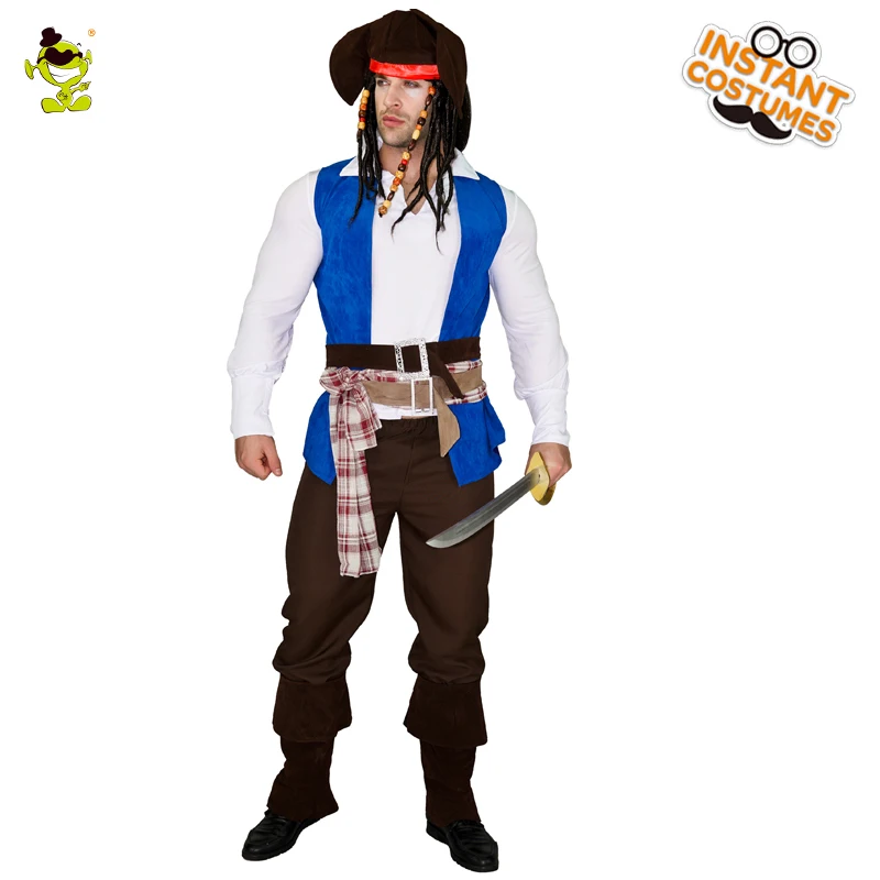 Adult Men's Pirate Costume Carnival Party Halloween Party Deluxe Pirate