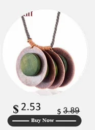 Round Wooden Pendant Woman Jewelry Vintage statement necklaces& pendants Wholesale Long Women Necklace relogio choker colar