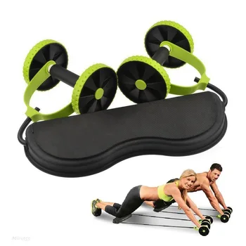 

New Sport Core Double AB Roller Exercise Equipment,Professional Ab Wheel Roller Supports,Abdominal Workout Machine