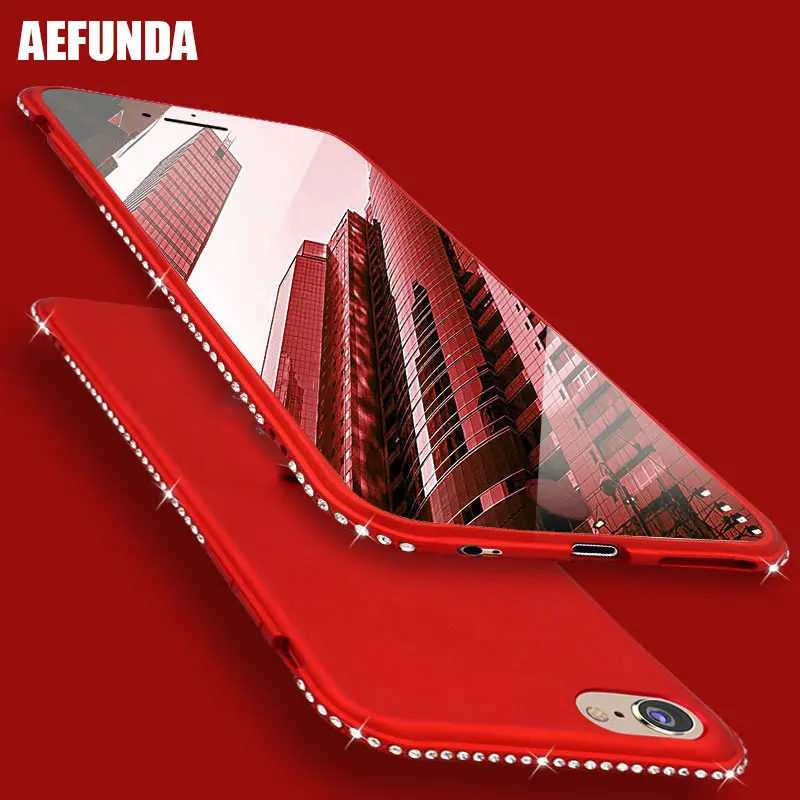 

Luxury Bling Diamond Phone Case For iPhone 7 8 6 Plus X XS Max XR 5 S 5S SE Coque Ultra Thin Frosted Soft TPU Rhinestone Cover