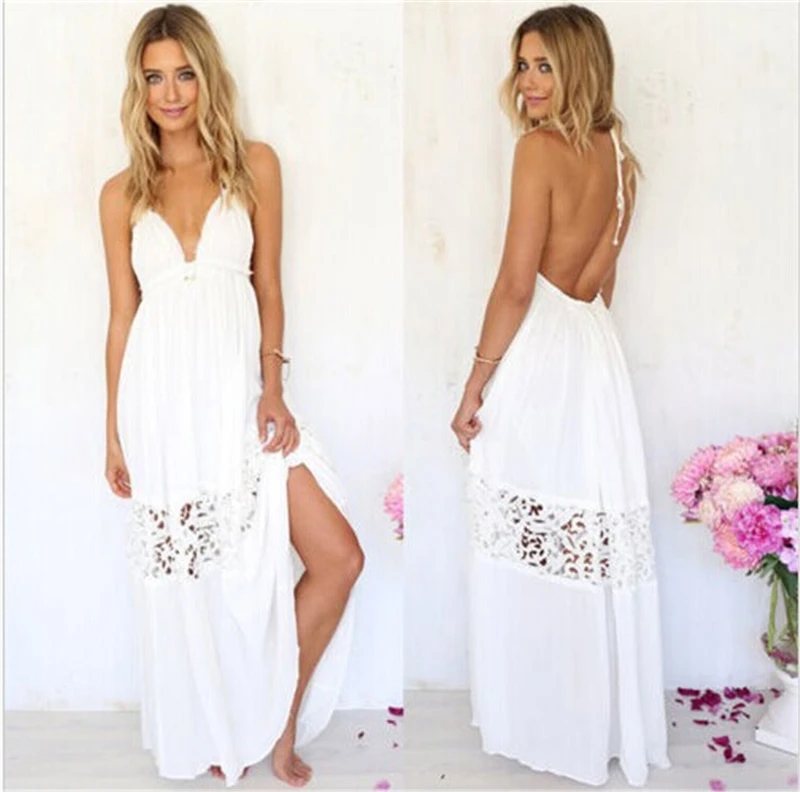 

Sexy lace up halter sequin party dresses women Backless high split maxi dress women 2018 long dress vestidos Sleeveless Sexy-V