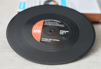 

Free Shipping+Wholesale Creative loaded Coasters Vintage Vinyl Record Coaster Round Anti-heat Mat,300pcs/lot