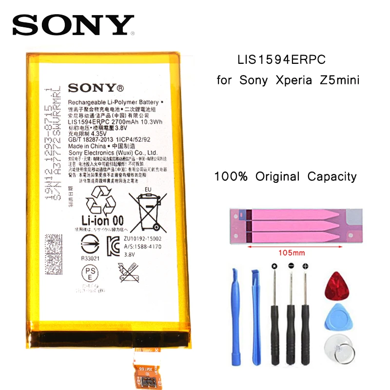 

Original Replacement Battery For SONY Xperia Z5C Z5 mini E5823 z5 compact LIS1594ERPC Genuine Phone Battery 2700mAh