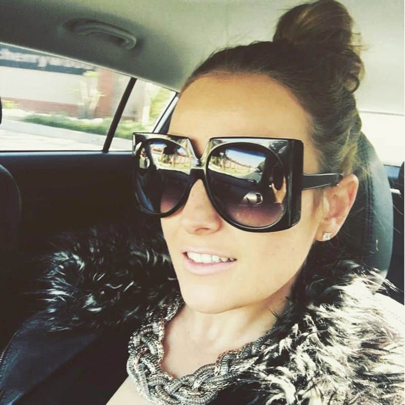 

2019 Vintage Square Sunglasses Women New Style Gradient Sun glasses Brand Designer Big Frame Eyewear For Ladies Shades Oculos
