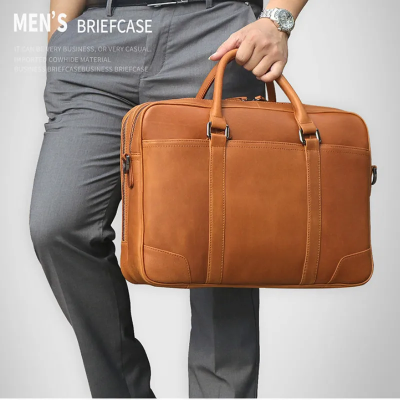 

IMIDO genuine leather men messenger bag briefcases business traveling shoulder bag cross body bag laptop bag