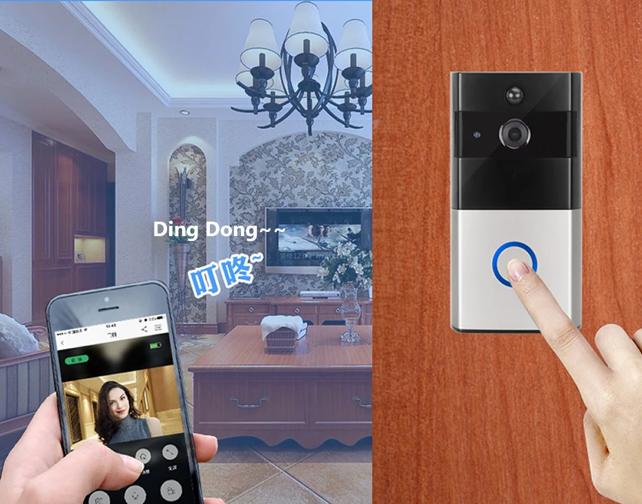 Wsdcam беспроводной Wi Fi видео дверные звонки камера IP Кольцо Дверной звонок ночное видение двухстороннее аудио приложение управление iOS Android